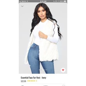 Faux fur vest One Size Fits All